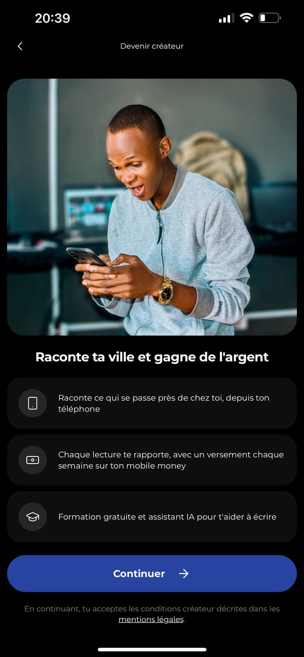 Capture iPhone : le parcours Devenir créateur.